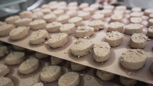 baking a Spanish dessert, artisan food made in a workshop