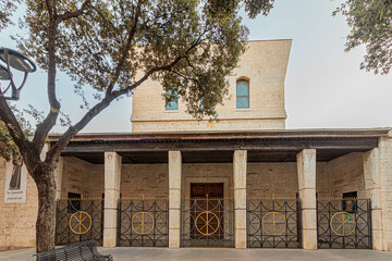 Facade of Saint Lucia Church in Cagliari. Sardinia, Italy