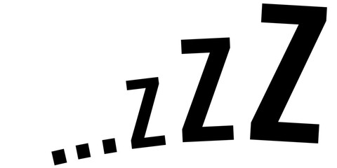 Zzz sleep snore text vector icon. Night sleepy noise sound illustration. Black simple sign for comics isolated on white background.