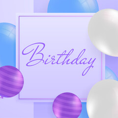 Happy birthday vector banner template. Happy birthday to you greeting text in gold frame empty space with gifts and confetti celebration elements for elegant birth day card design. Vector illustration