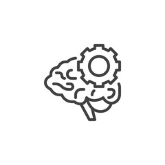 Machine think line icon