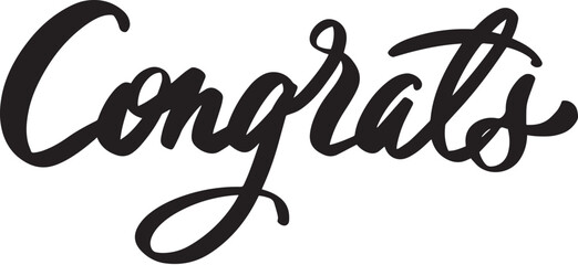 Congrats lettering. Handwritten modern calligraphy, brush painted letters. Inspirational text, vector illustration.