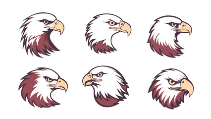 American Bald Eagle or hawk falcon isolated vector sign emblem logo element background. set of Bald Eagle or hawk falcon isolated vector sign emblem logo element background. Eagle or hawk falcon