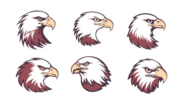 American Bald Eagle or hawk falcon isolated vector sign emblem logo element background. set of Bald Eagle or hawk falcon isolated vector sign emblem logo element background. Eagle or hawk falcon