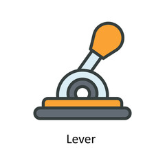 Lever  Vector Fill outline Icons. Simple stock illustration stock