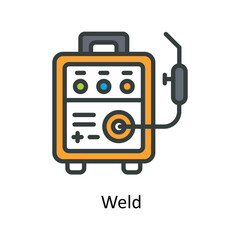 Weld  Vector Fill outline Icons. Simple stock illustration stock
