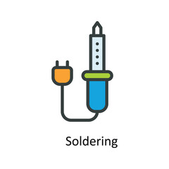 Soldering  Vector Fill outline Icons. Simple stock illustration stock