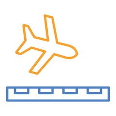 Landing Blue & Orange Line Icon