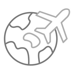 Traveling Greyscale Line Icon