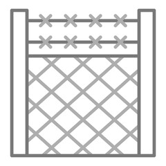 Barbed wire Greyscale Line Icon