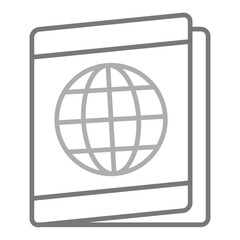 Passport Greyscale Line Icon