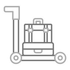 Airport cart Greyscale Line Icon