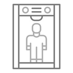 Security Checking Greyscale Line Icon