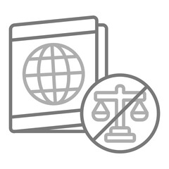 Illegal Passport Greyscale Line Icon