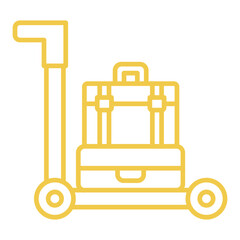 Airport cart Multicolor Line Icon