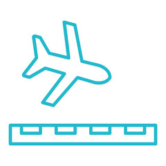 Landing Multicolor Line Icon