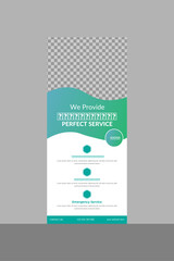 creative and modern health care roll up template design.
