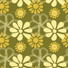 retro vector background with flowers for social media posts, banner, card design, etc. Vector illustration