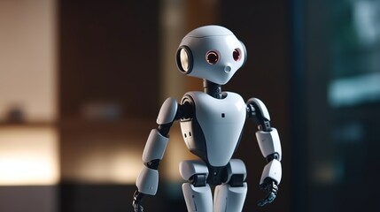 Business robot pointing space for concept design. Modern abstract connection design illustration. Abstract modern digital background. Ai artificial intelligence concept.