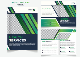 Health care Bi-fold Brochure Template Multipurpose company profile back and inside pages Template