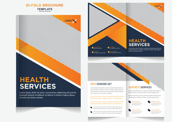 Fototapeta premium Creative Healthcare Business bifold brochure medical Company Profile design template