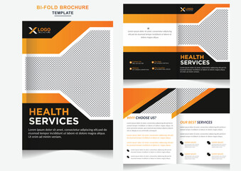 Modern healthcare company service bifold brochure medical Company Profile design template