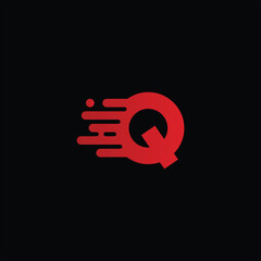 q initial logo design template logo