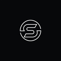 s single initial logo design icon