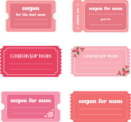 Set of isolated coupons for mom template