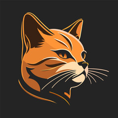 Obraz premium Cat head logo design. Abstract drawing cat face. Cute cat face. Vector illustration