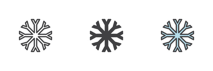 Snowflake different style icon set