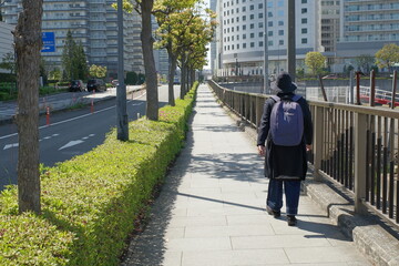 walking on the street