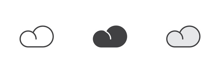 Weather cloud different style icon set