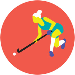 icône jeux Olympiques hockey sur gazon femme