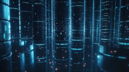 3D rendering of abstract technology concept. Digital data transfer and communication.Generative Ai