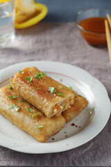 Spring rolls - a typical dish in Chinese and other Southeast Asian cuisines