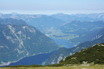 The view from the top of Hoher Sarstein mountain, Upper Austria region	