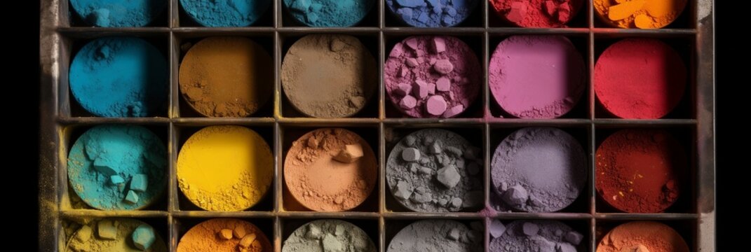 Colorful palette in abstract style on pink background. Design element. Fashion concept. Abstract modern print. Modern style design. Background, wallpaper. Color palette.