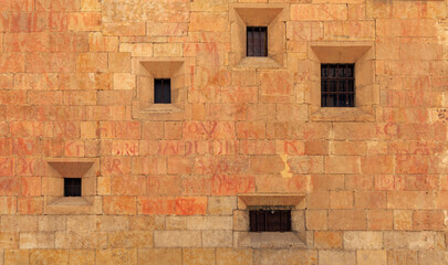 Fototapeta na wymiar wall facade historic- Salamanca in Spain