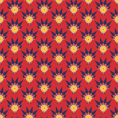 Abstract Art Deco Geometric Sun Shape Seamless Vector Pattern Spark Icon Trendy Fashion Colors Retro Concept Design