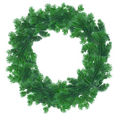 christmas wreath chaplet decaoration on clear background	