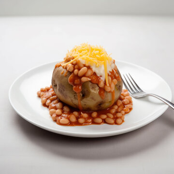 Jacket Potato With CHeese & Baked Beans