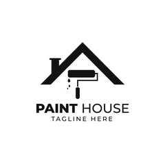 Paint brush logo design vector template