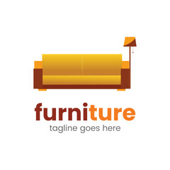 Home interior furniture logo design vector template.