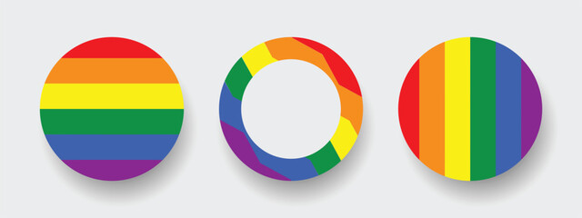 LGBTQ community vector circle templates, lesbian, gay, bisexual and queer, coloured gradient background, vector, sex orientation, gender identity layout with copy space
