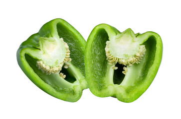 half green pepper on transparent png