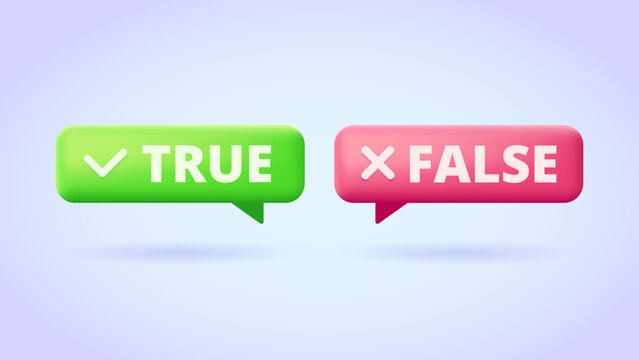 Red and green message bubble with cross and tick marks. Accept, decline icons, true and false, verification concept. 3d vector icon set for web site, banner, landing page, print. 