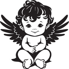 Angel cupid Vector Illustration, SVG	