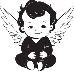 Angel cupid Vector Illustration, SVG	