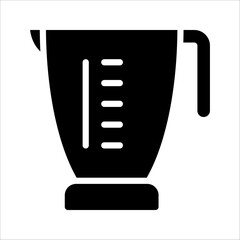 Measuring cup for cooking, beaker simple black line web icon vector illustration on white background
